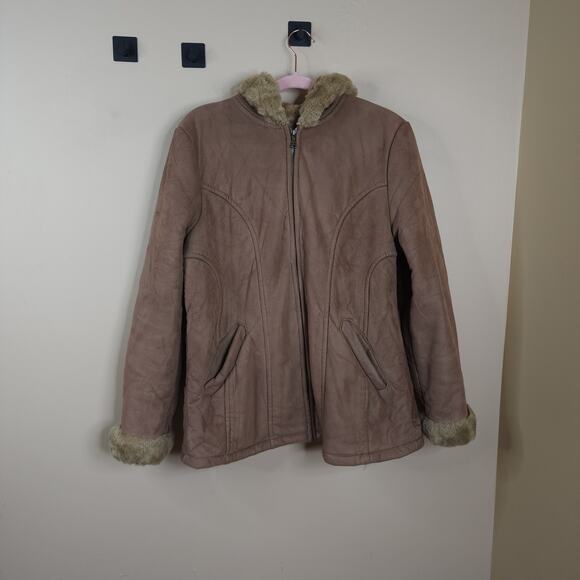 BRAETAN TAN HEAVYWEIGHT FAUX FUR HOODED JACKET SIZE XL - Picture 1 of 11
